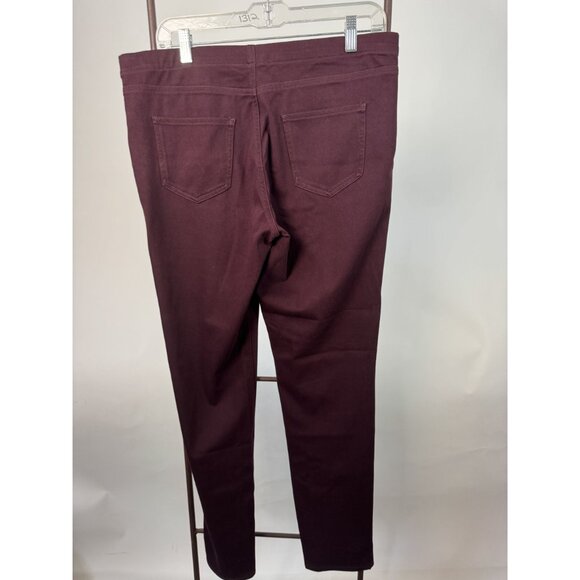 UNIQLO Womens Easy Knit Leggings Pants XL Wine Polyester Cotton Spandex - Picture 3 of 16